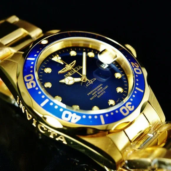 SALE! Classic 38mm Pro Diver 18k Gold Plated Watch